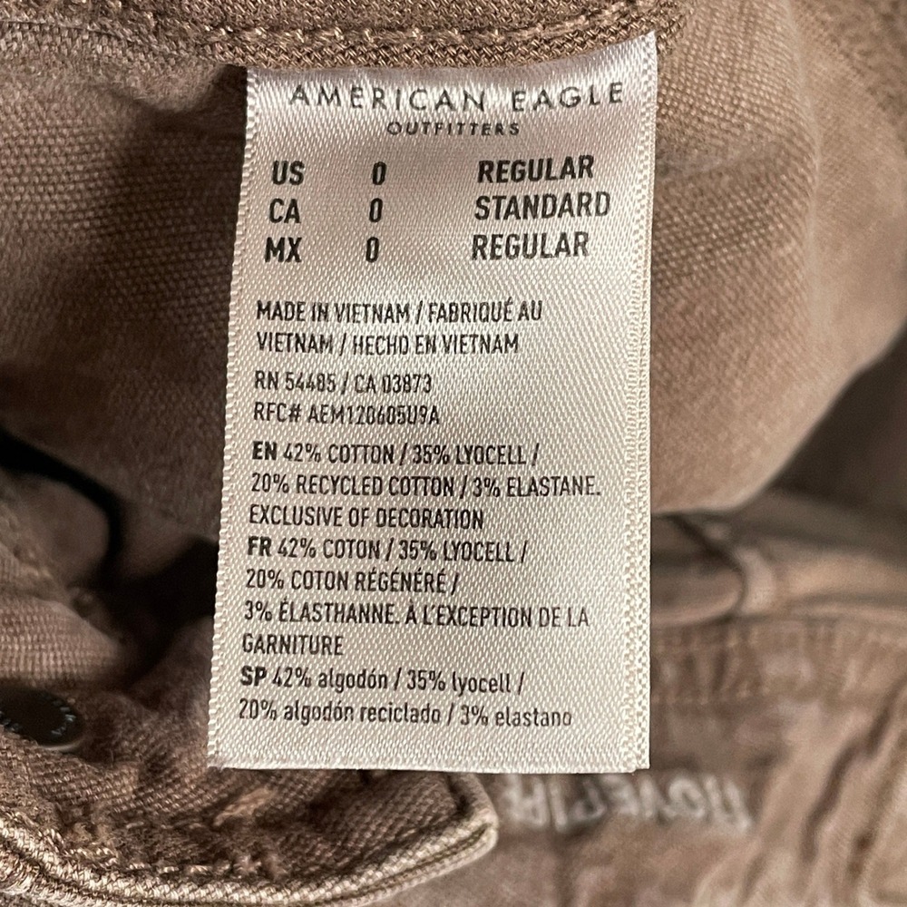 American Eagle Pants Womens 0 Brown Stovepipe Stretch High Rise Patch Pockets - Picture 5 of 10